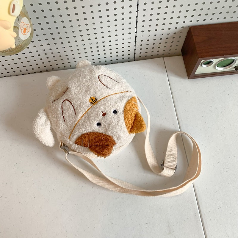 Plush Curly Kitten Cute Style Go Out Storage Crossbody Bags