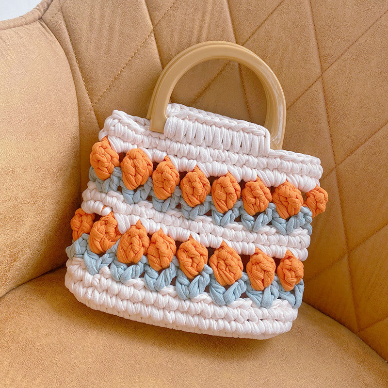 Tulip Hand-woven Strip Thread Material Gifts Handbags