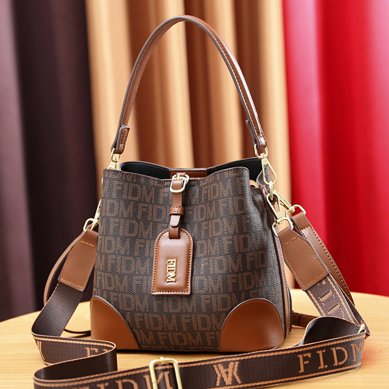 Women's Fashionable Korean Style Soft Leather Bucket Bags