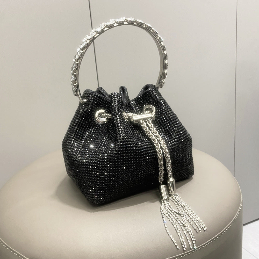 Women's Beautiful Rhinestone Round Chain Diamond Shoulder Bags