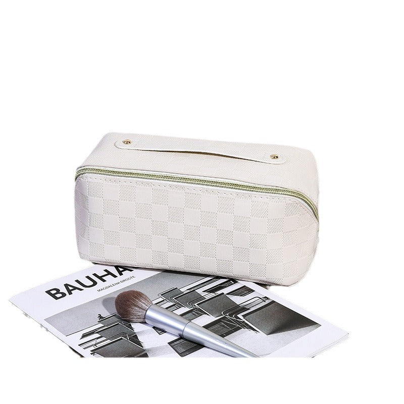 Capacity Chessboard Grid Toiletry Storage Good-looking Bags