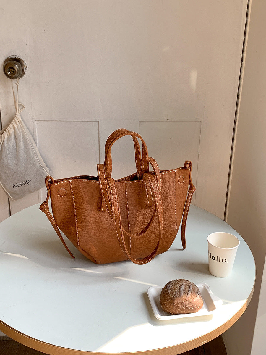 Women's Soft Leather Wings Style High-grade Large Handbags