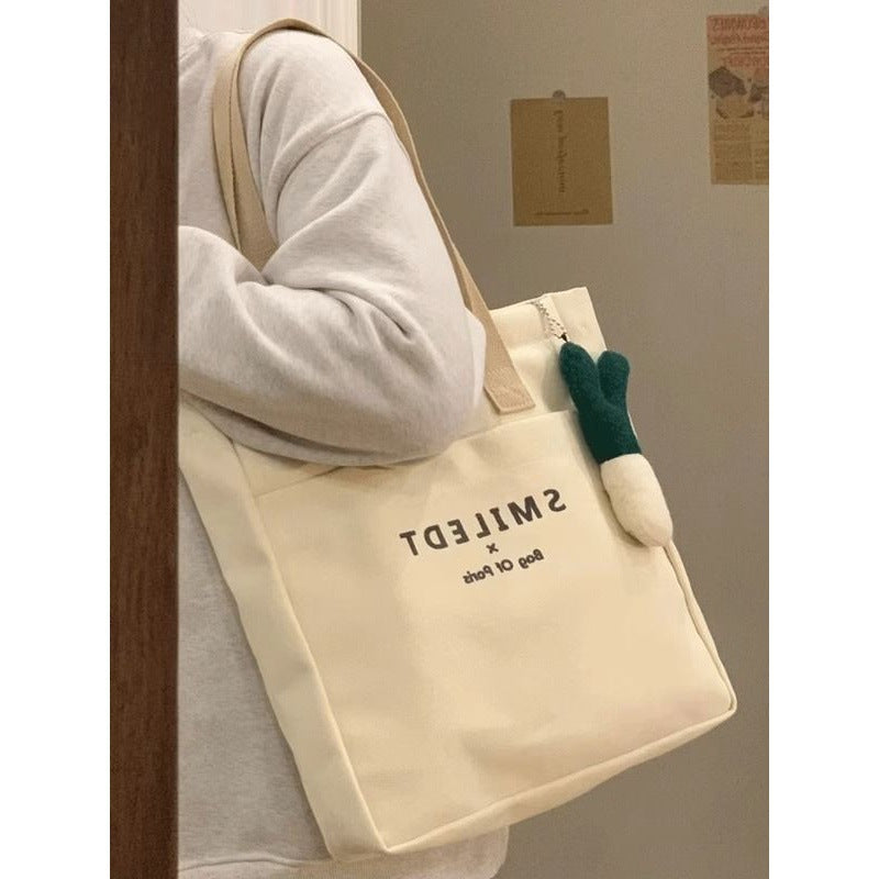 Women's College Class Canvas Large Capacity Commuter Shoulder Bags