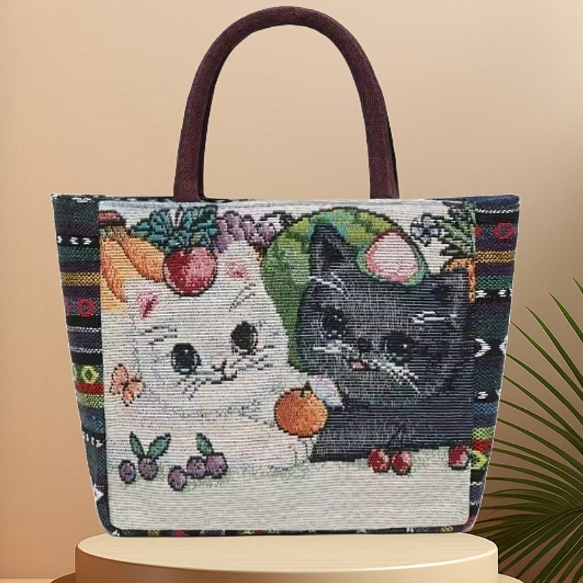 Large Capacity Double Sided Embroidery Elephant Shoulder Bags