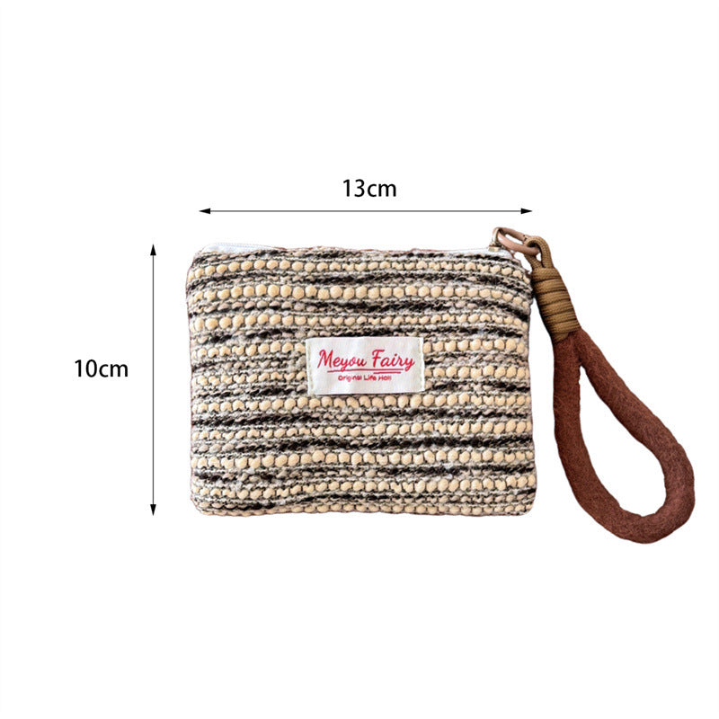 Creative Portable Hand-held Earphone Canvas Inner Makeup Bag
