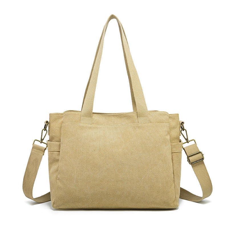 Super Large Capacity Single Canvas Pure Cotton Women's Shoulder Bag