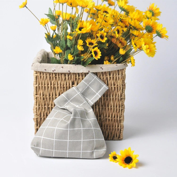 Classy Wrist Cotton Linen Fabric Fresh Handbags