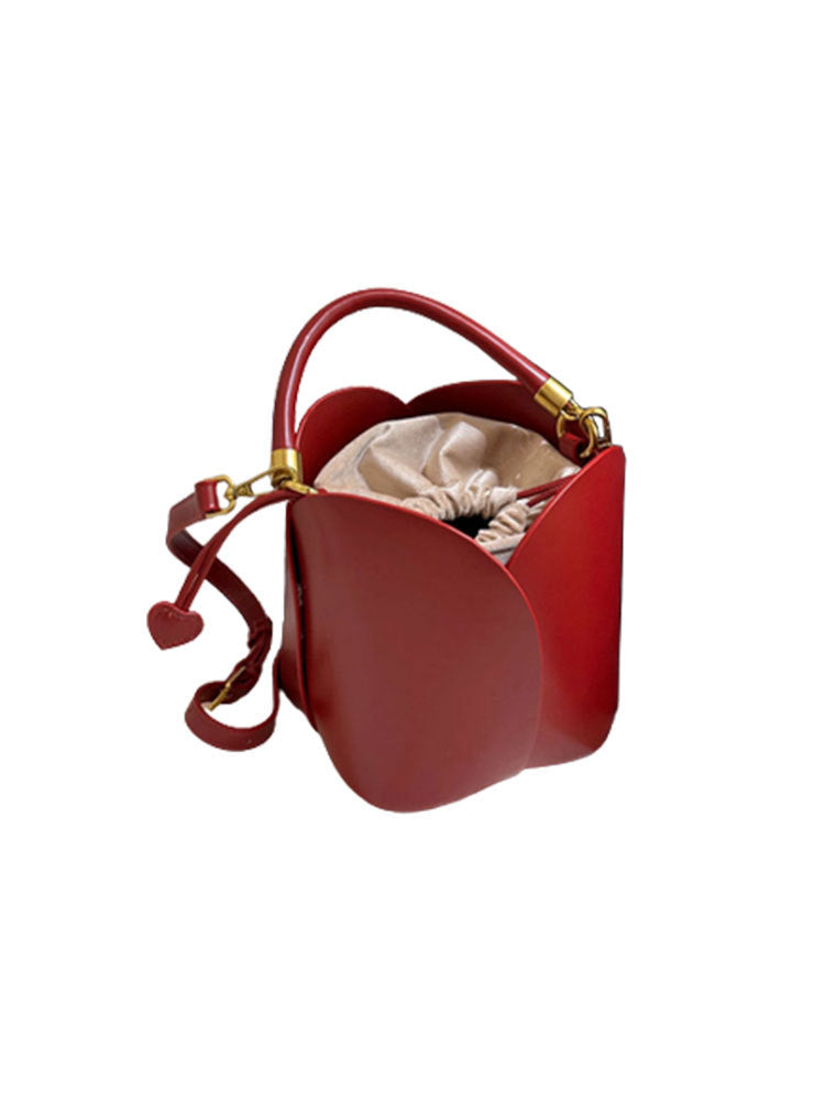 Women's Red Bridal Petals Hand Holding Vegetable Handbags