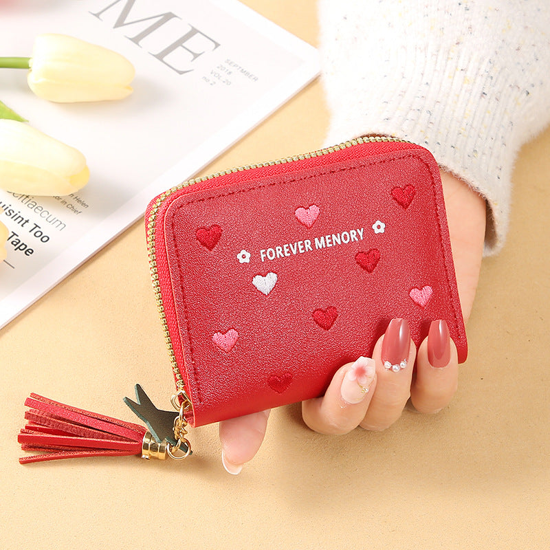 Women's Short Cover Type Off Folding Ladies Wallets