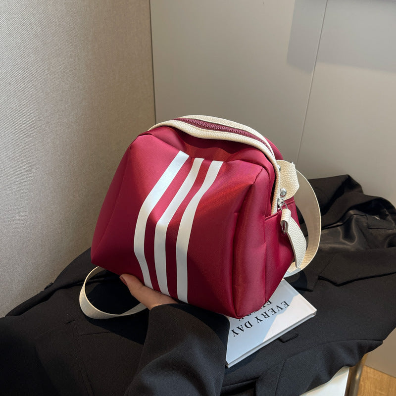 Summer Striped Nylon Cloth Turtle Shell Trendy Bags
