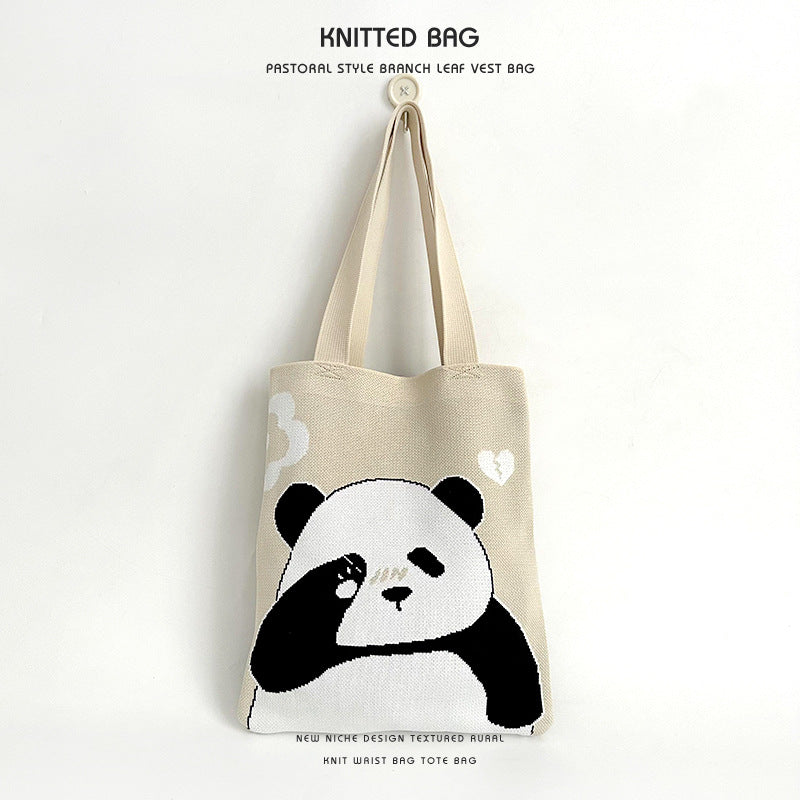 Women's National Style Panda Storage Large Capacity Shoulder Bags