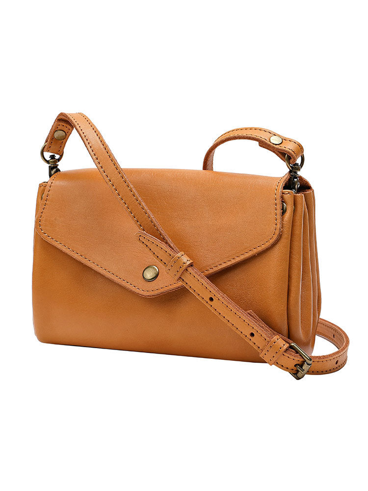 Women's Layer Cowhide Handmade Dye Penetration Waxing Leather Crossbody Bags