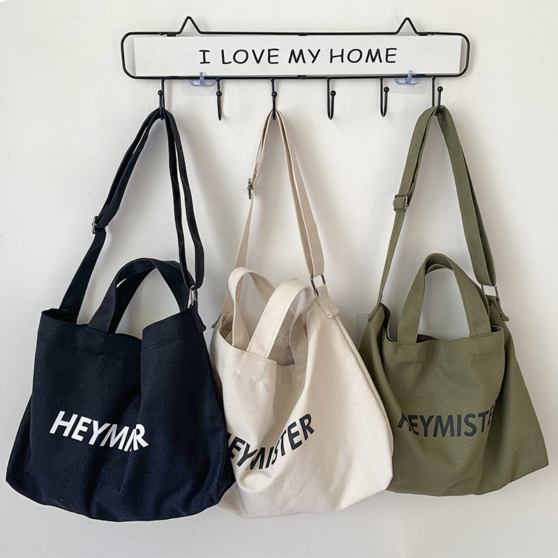 Neutral Canvas Street Large Capacity Leisure Shoulder Bags