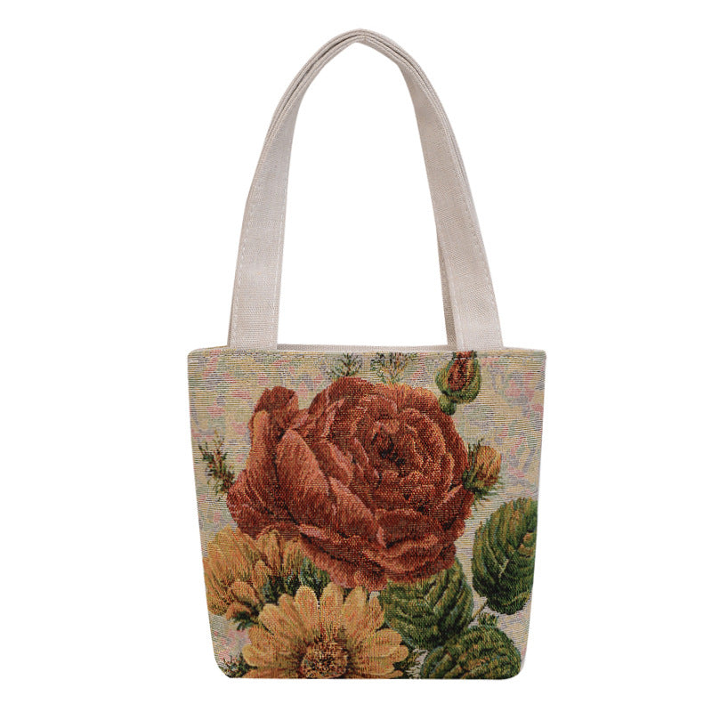 Gold Silk Double-sided Embroidered Ethnic Style Handbags
