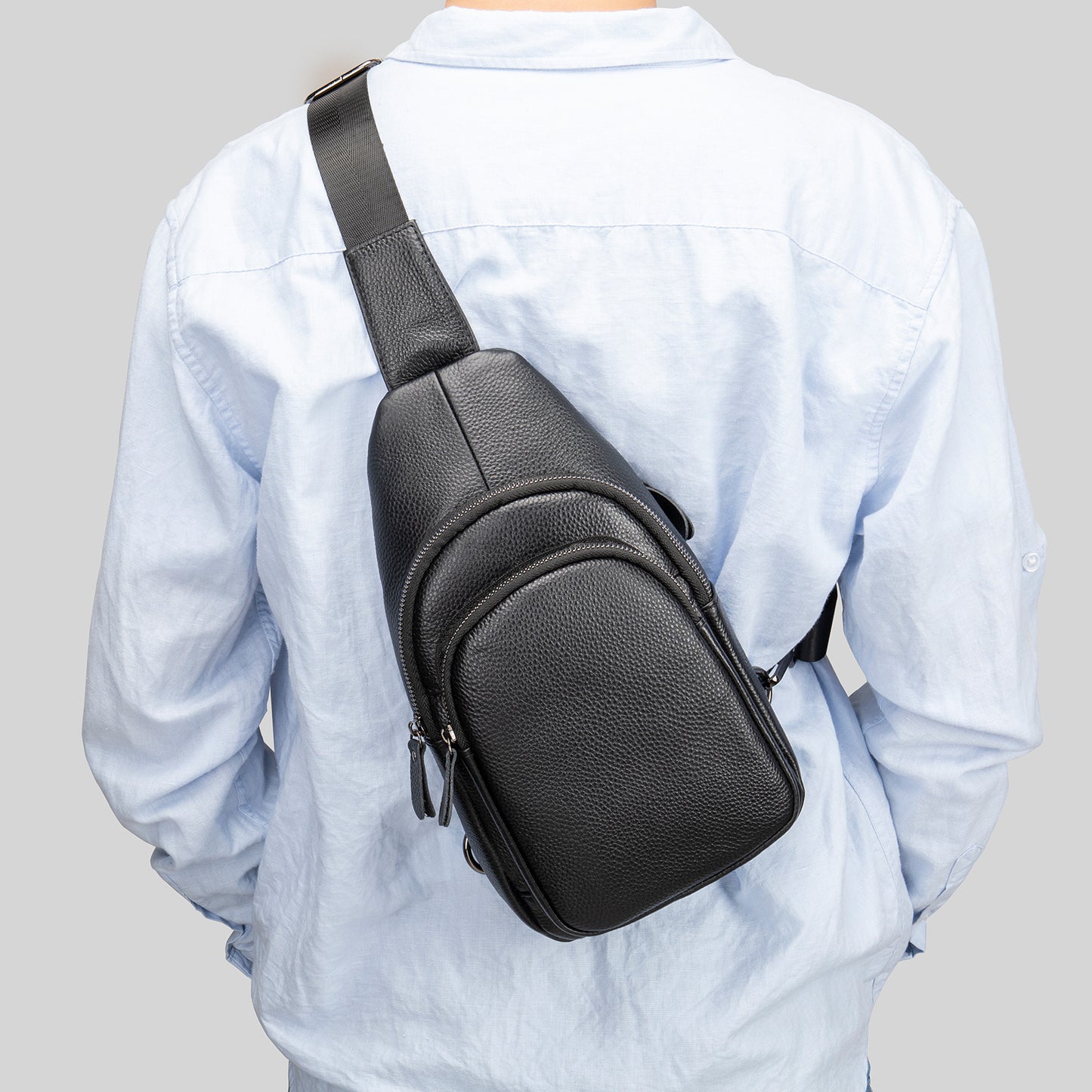 Men's Genuine Leather Pannier First Layer Cowhide Men's Chest Bags