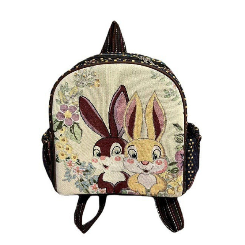 Style Gold Silk Embroidered Elephant National Backpacks