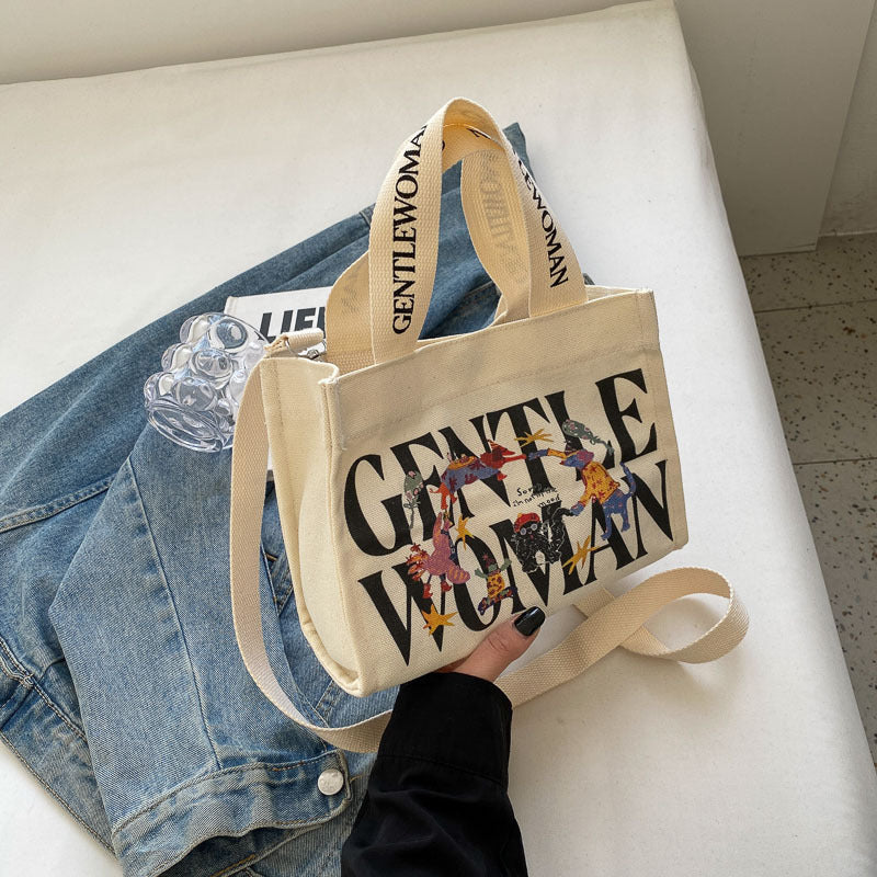 New Thailand Color Letter Printing Canvas Shoulder Bags