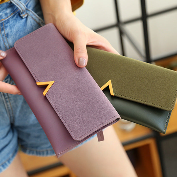 Women's Long Clutch Solid Color Simple Zipper Ladies Wallets