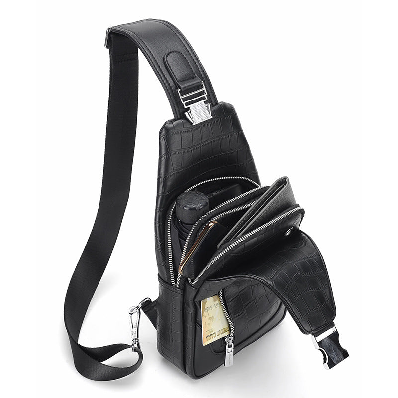 Men's Leather Business Fashion High-grade Large Capacity Men's Chest Bags
