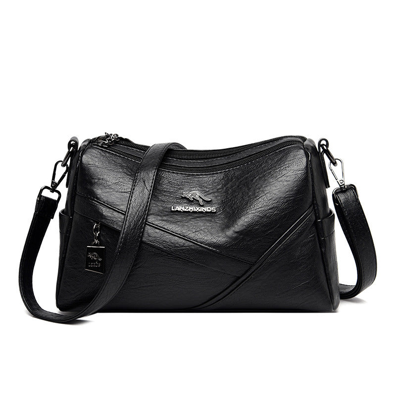Women's Trendy Soft Leather Korean Style Large Crossbody Bags