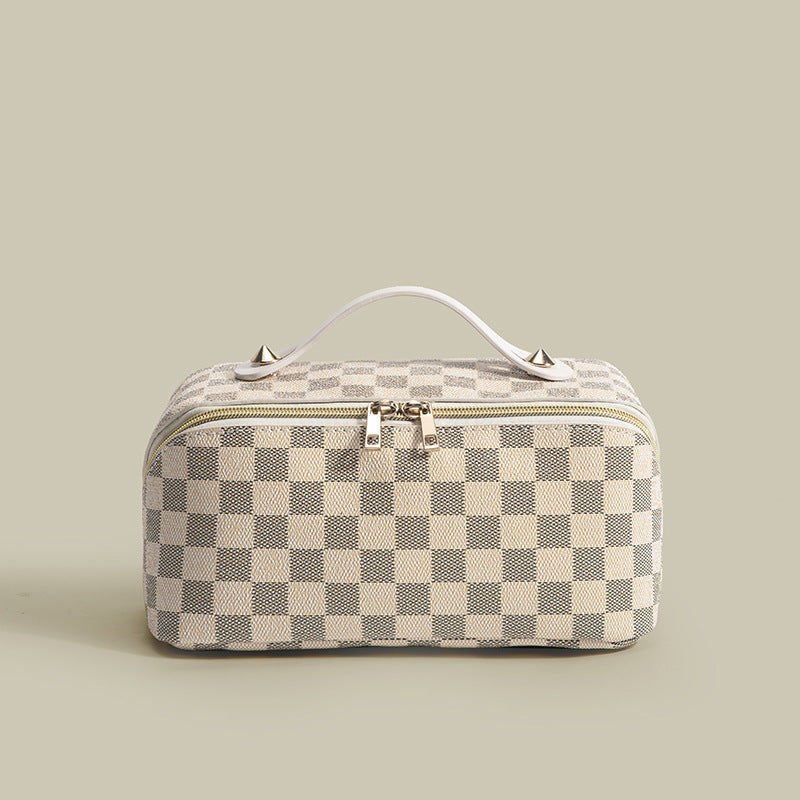 Large Capacity Old Flower Plaid Storage Cosmetic Bags