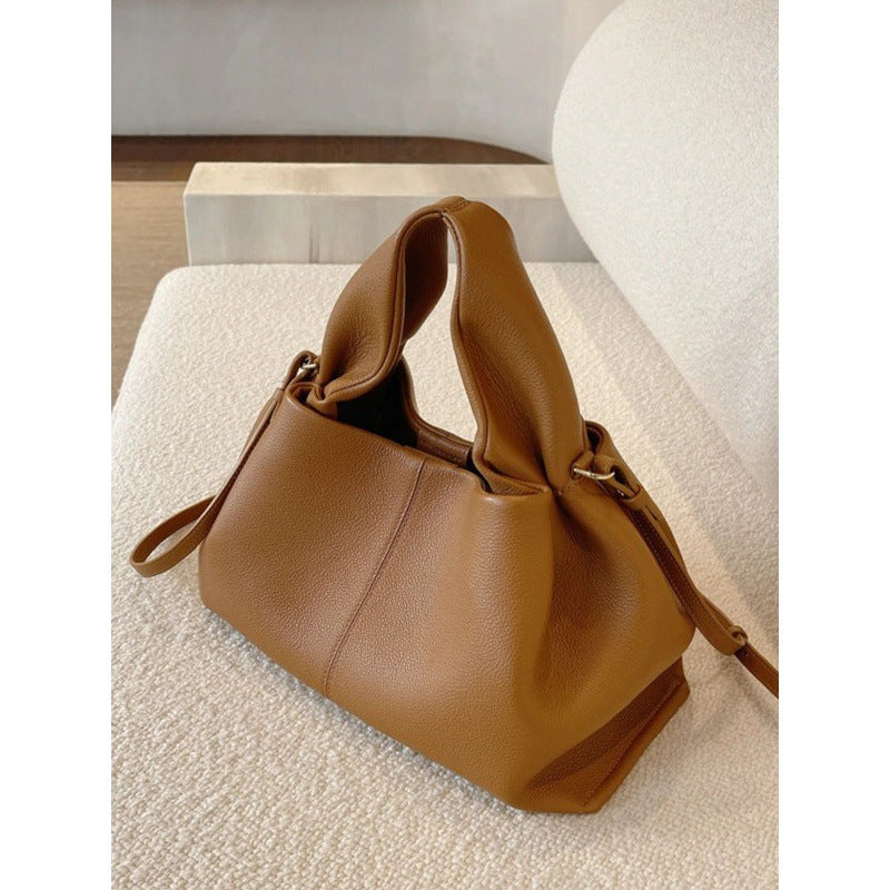 Women's French Niche Cloud Cowhide Dumpling Shoulder Bags