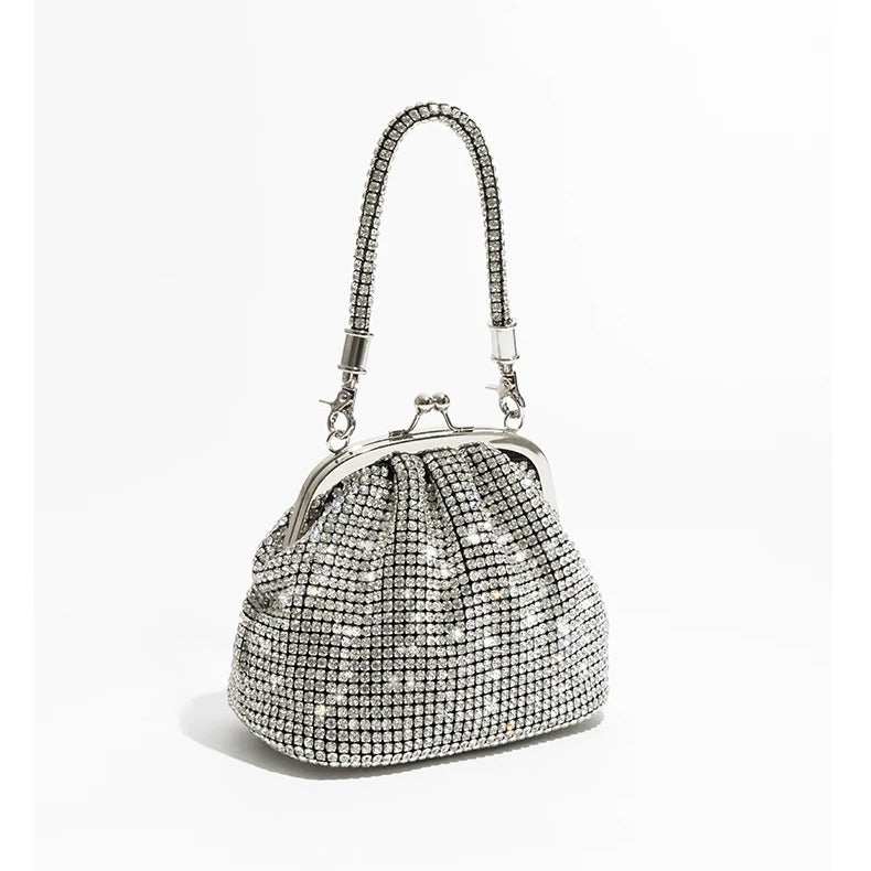 Women's Hand Dinner Shiny Rhinestone Portable Shell Bags