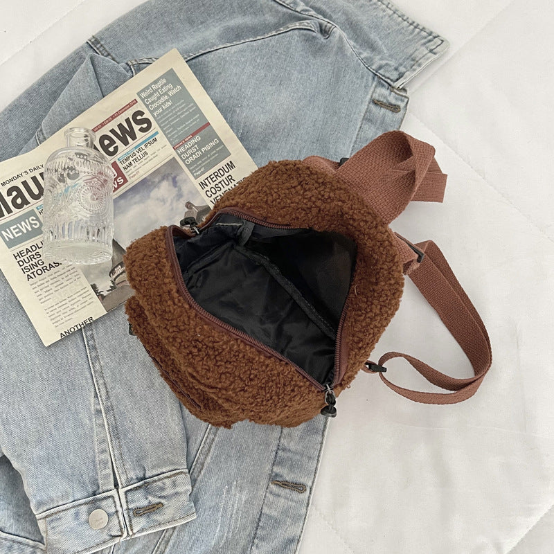 Trendy Mini Lamb Wool Korean Style Backpacks