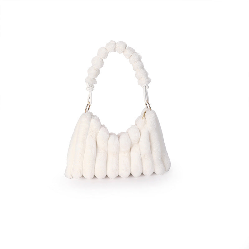 Women's Plush Fashionable Stylish Underarm Fur Niche Shoulder Bags