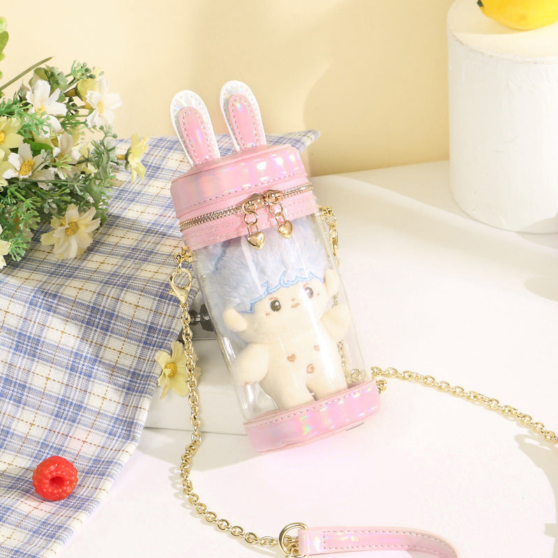 Cotton Doll Transparent Cartoon Rabbit Ear Shoulder Bags