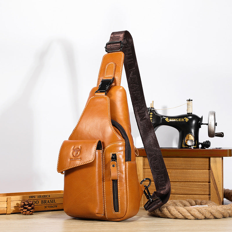 Men's First Layer Cowhide Genuine One Charging Retro Bags
