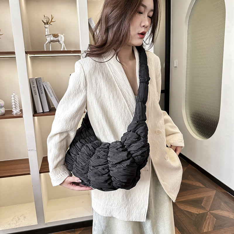 Women's Korean Style Kosong Croissant Large Cloud Crossbody Bags