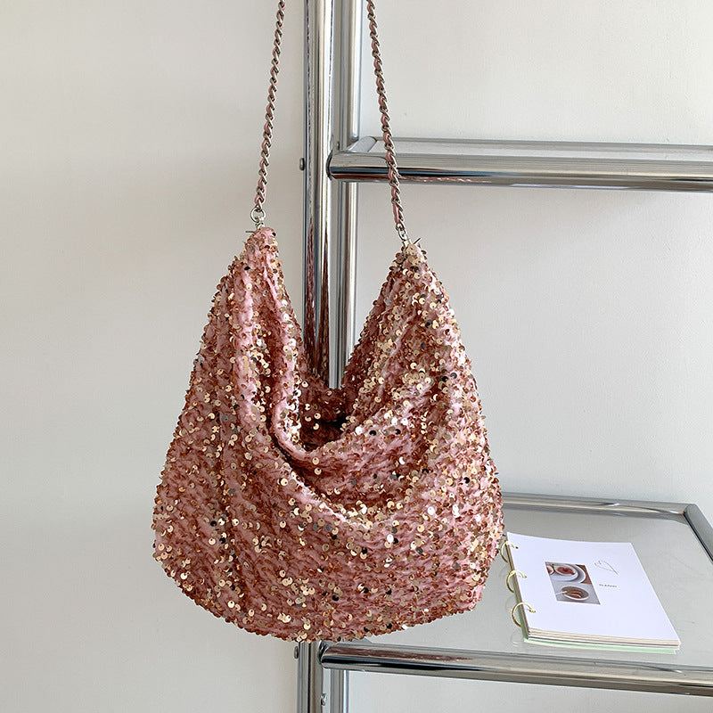 Women's Sequined Minority Personality Chain Large Capacity Women's Messenger Bag