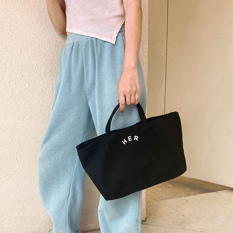 Women's Korean Versatile Large Capacity Canvas Art Shoulder Bags