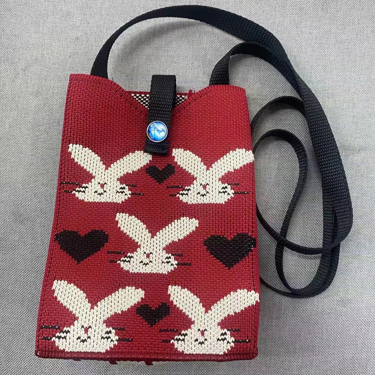 Style Woolen Yarn Fashion Simple Knitted Shoulder Bags