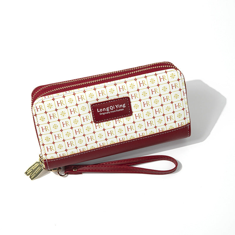 Women's Wild Double Zipper Korean Style Letters Large Capacity Mobile Ladies Wallets
