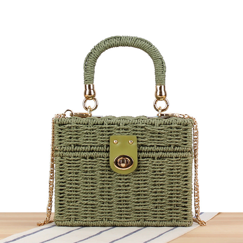 Stylish Classic Style Leisure Woven Box Shoulder Bags