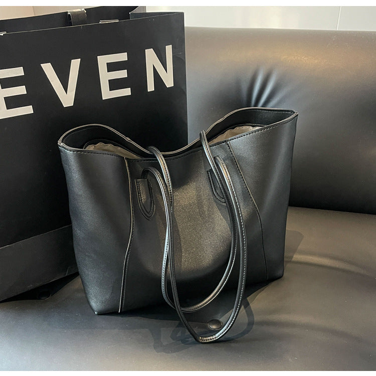 Women's Capacity Fashion Simple Solid Color Big Shoulder Bags