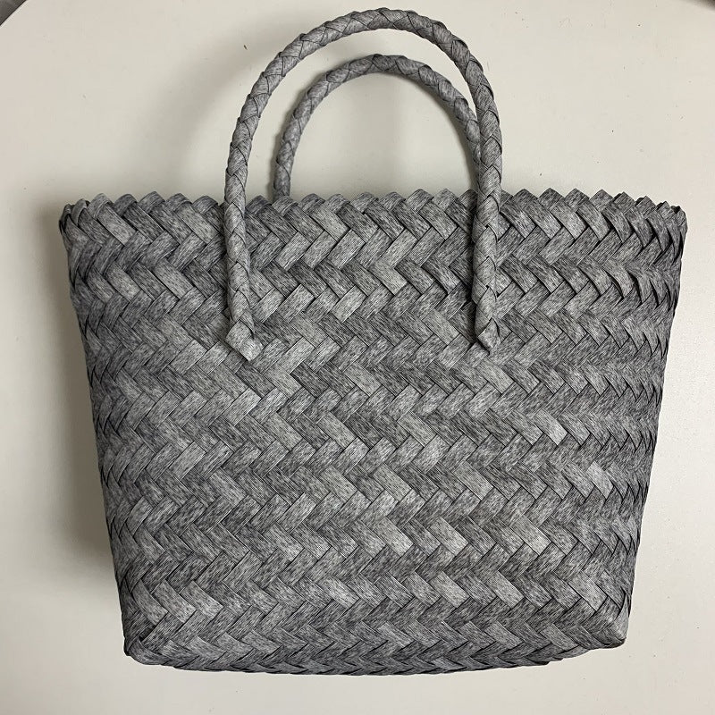 Women's Vegetable Basket Imitation Rattan Woven Hand Gift Handbags