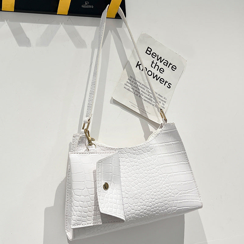 Women's New Crocodile Pattern Underarm Two-piece Shoulder Bags