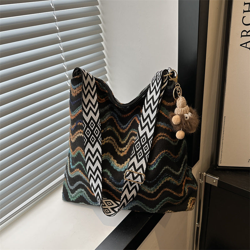 Women's Style Personalized Plaid Trendy Spring Large Capacity Shoulder Bags