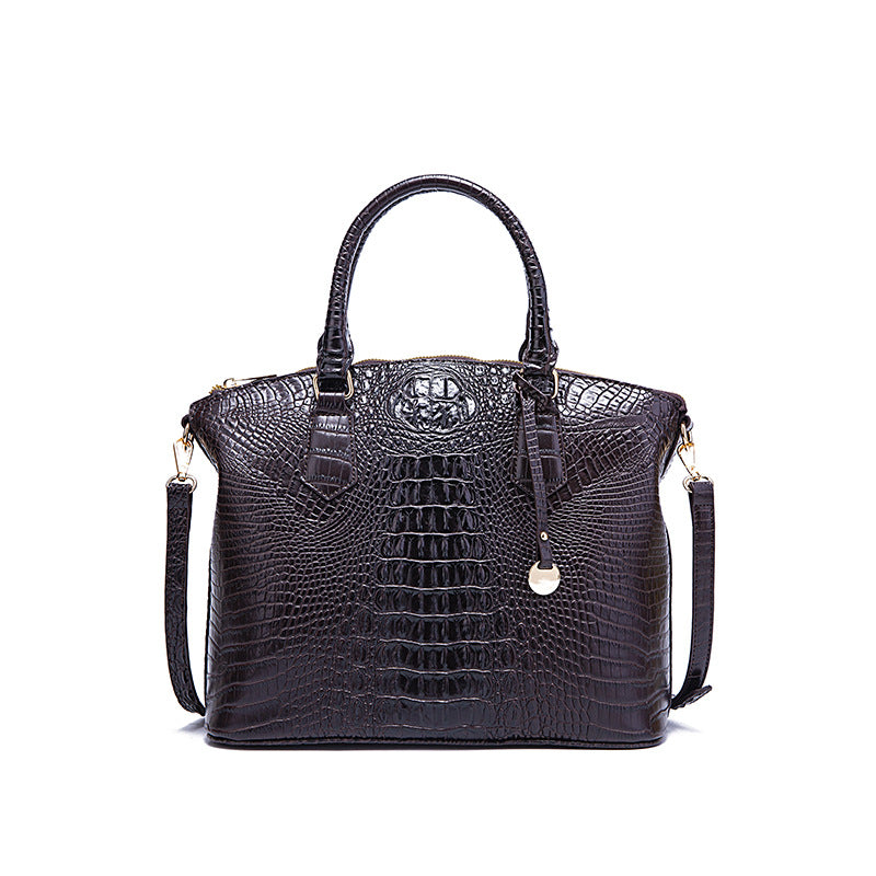 Women's Portable Retro Crocodile Pattern Brahmin Crossbody Bags