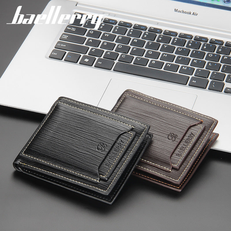Attractive Men's Short Solid Color Striped Men's Wallets