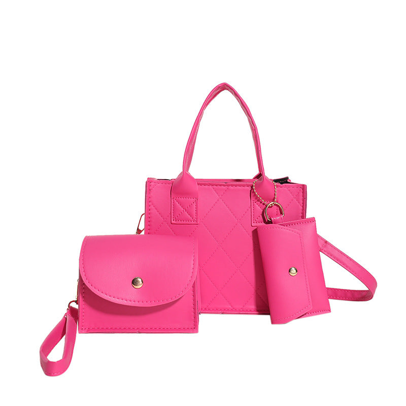 Women's Rhombus Three-piece Fashionable Western Style Shoulder Bags