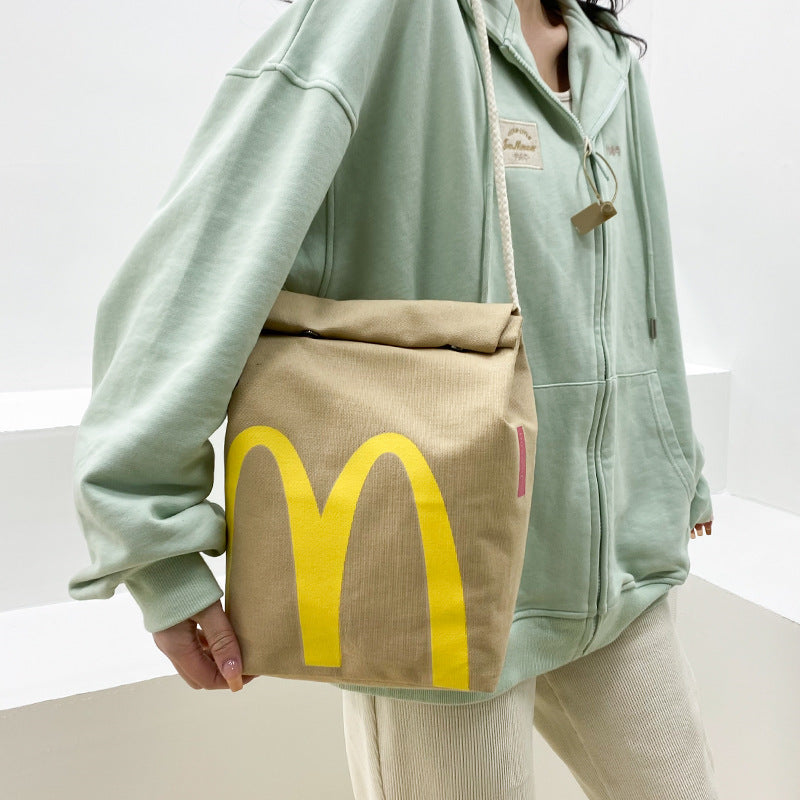 Casual Mcdonald Paper Printing Lunch Box Shoulder Bags