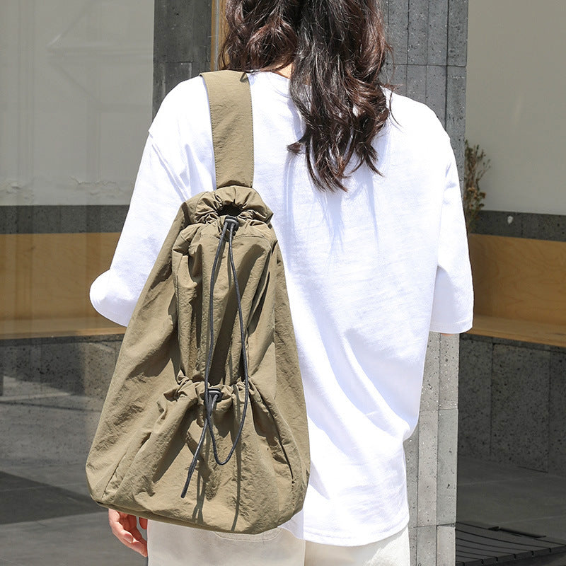 Women's Leisure Retro Drawstring Fashion Nylon Crossbody Bags