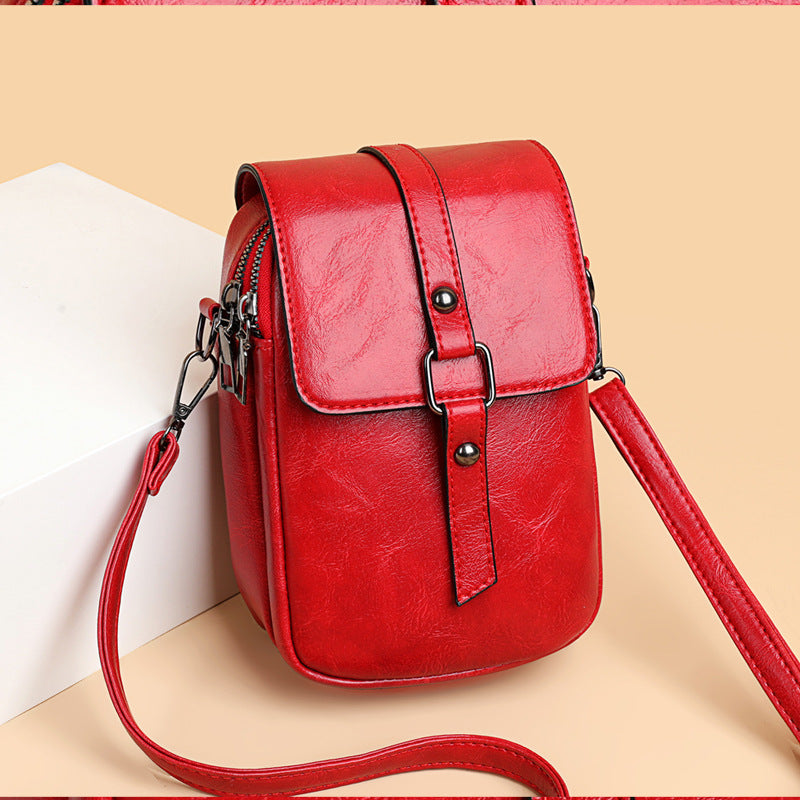 Women's Soft Leather Textured Simple Fashion Trendy And Small Square Bags