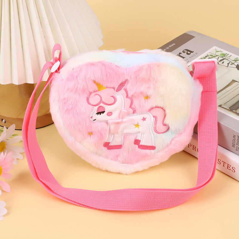 Korean Girly Cartoon Cute Plush Love Crossbody Bags