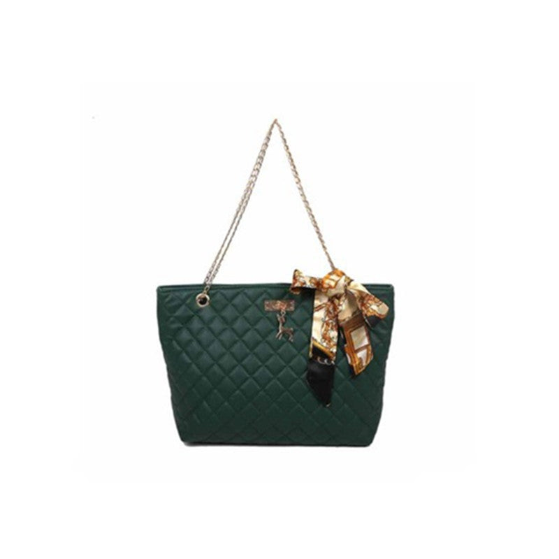 Women's Korean Deer Rhombus Underarm Silk Scarf Shoulder Bags