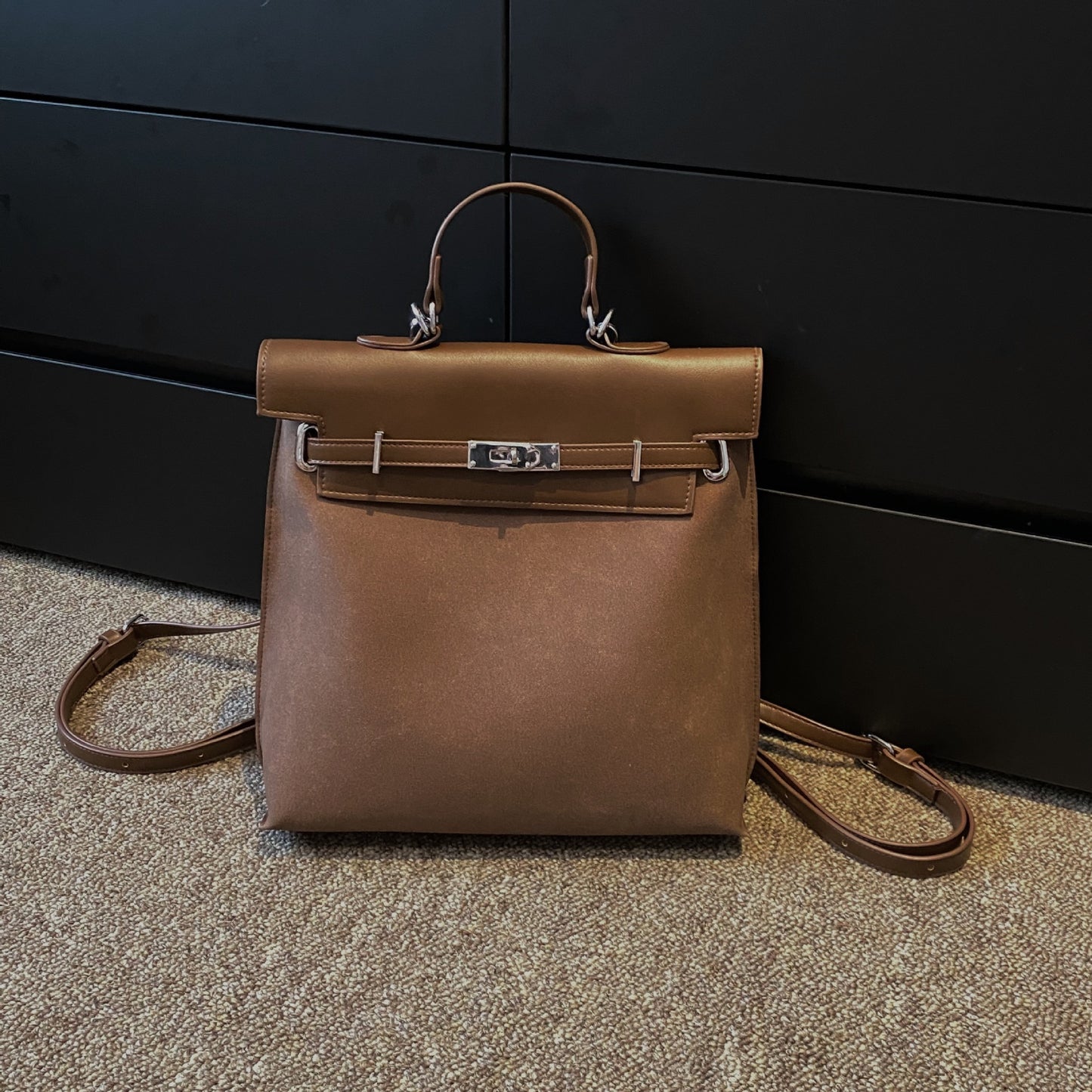 Women's Kelly Color Block Matte Retro High Backpacks
